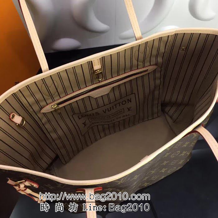 路易威登LV頂級原單M40995老花配杏裏 Neverfull 經典手袋 可單獨作為手拿包 YDH1517